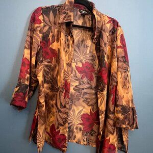 Vintage sheer floral button down